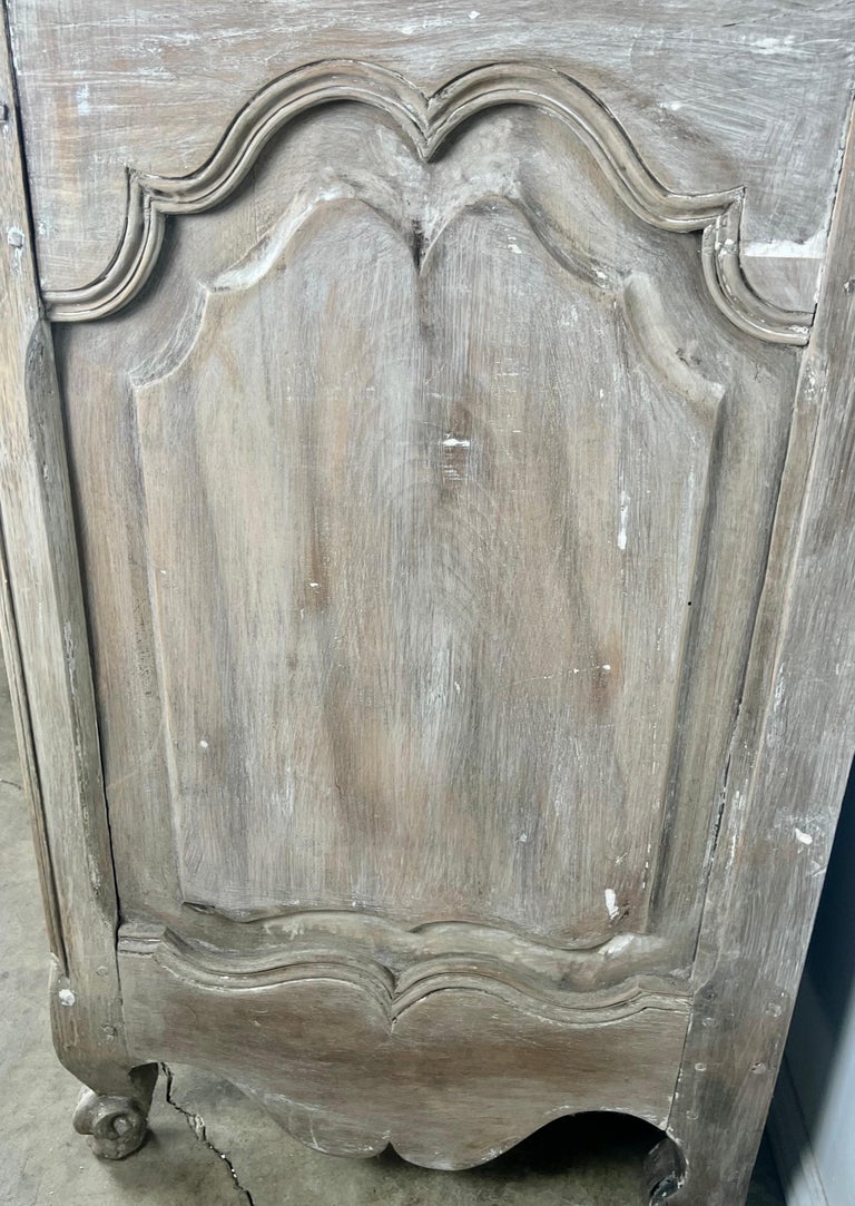 18th C. French Carved Buffet with Distressed Painted Finish