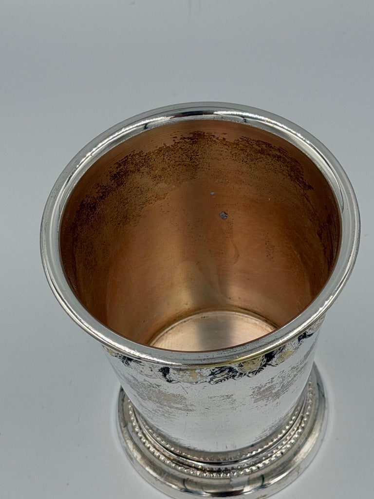 Neoclassical Revival Silver Plate Cup with Repoussé Fruit Garland