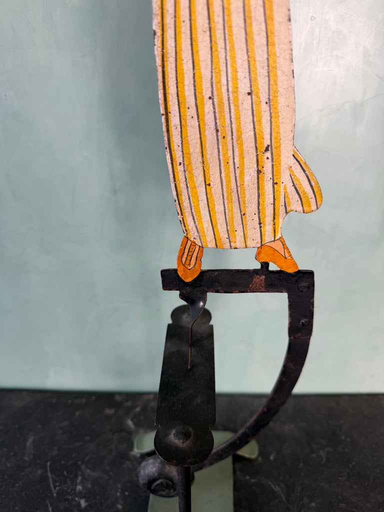 Vintage Folk Art Balancing Telescope Figure Sculpture