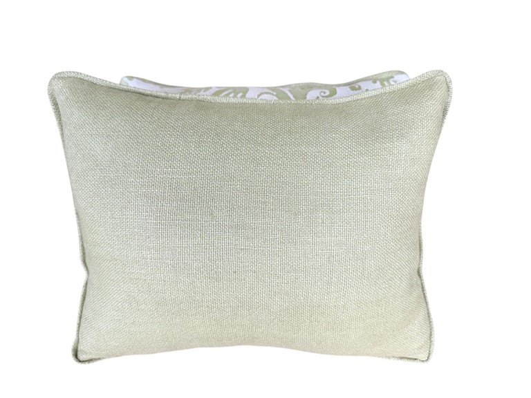 Pair of Custom Pillows in Fortuny Cotton with Linen Backs