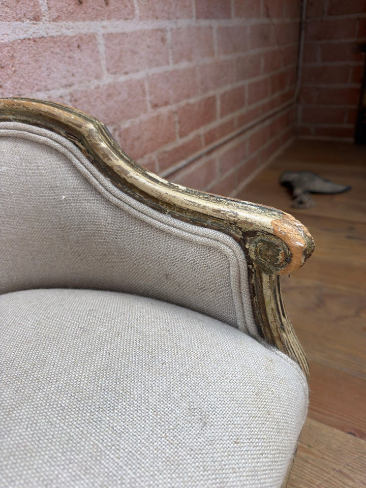 Antique French Louis XVI Petite Corbeille Vanity Chair