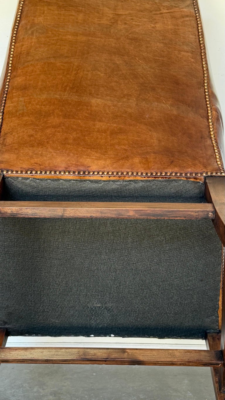 Georgian Wingback Armchairs, Leather Upholstery, Circa 1940s