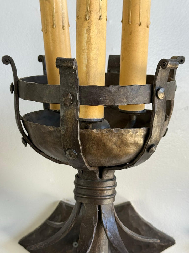 Set of Five Spanish Wrought Iron Sconces