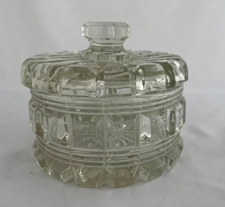 Pour le Bain-Heavy Cut Crystal Lidded Vanity Box