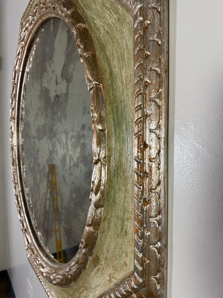 Monumental Neoclassical Style Painted Octagonal Mirror