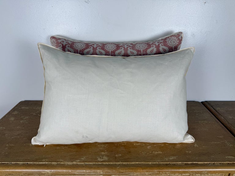 Pair of Contemporary Printed Linen Pillows