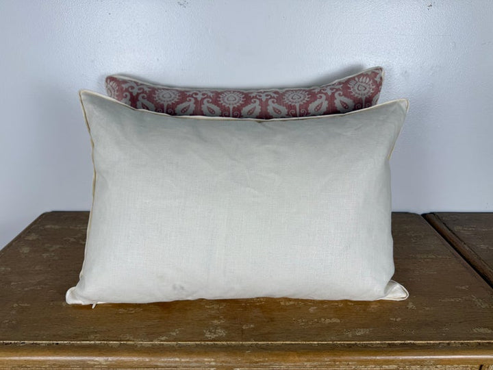 Pair of Contemporary Printed Linen Pillows