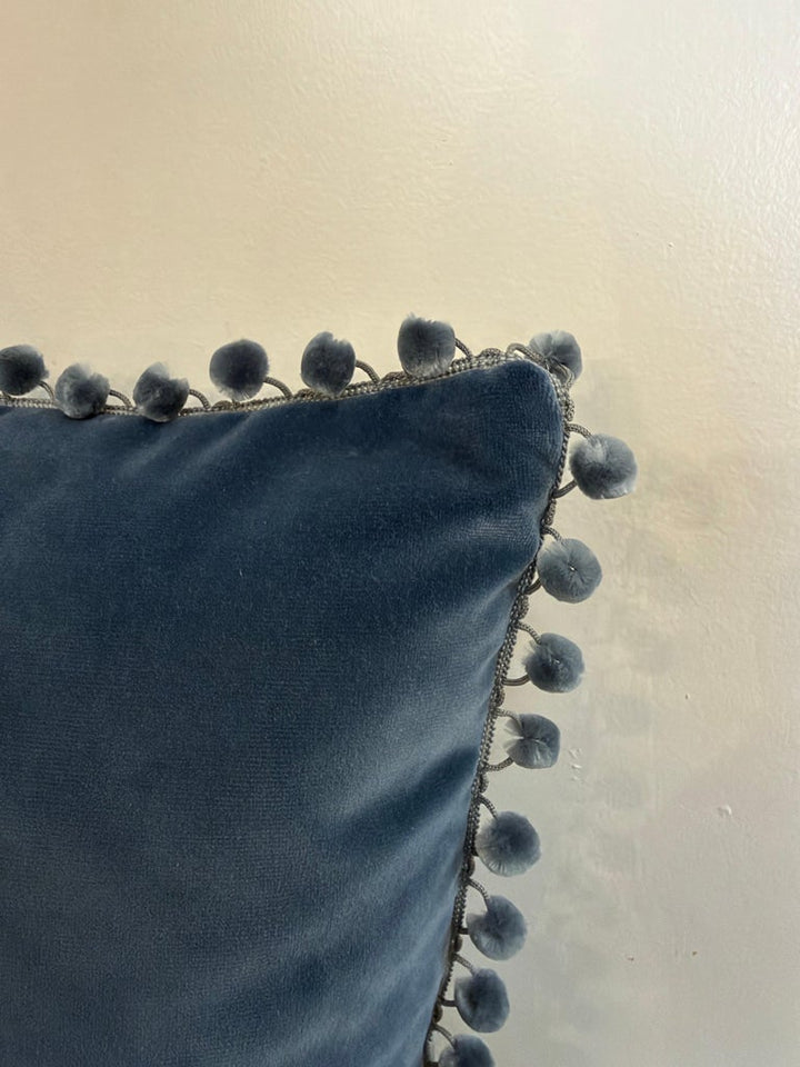 Pair 19th Century French Metallic Applique - Hand-Embroidered Velvet Pillows