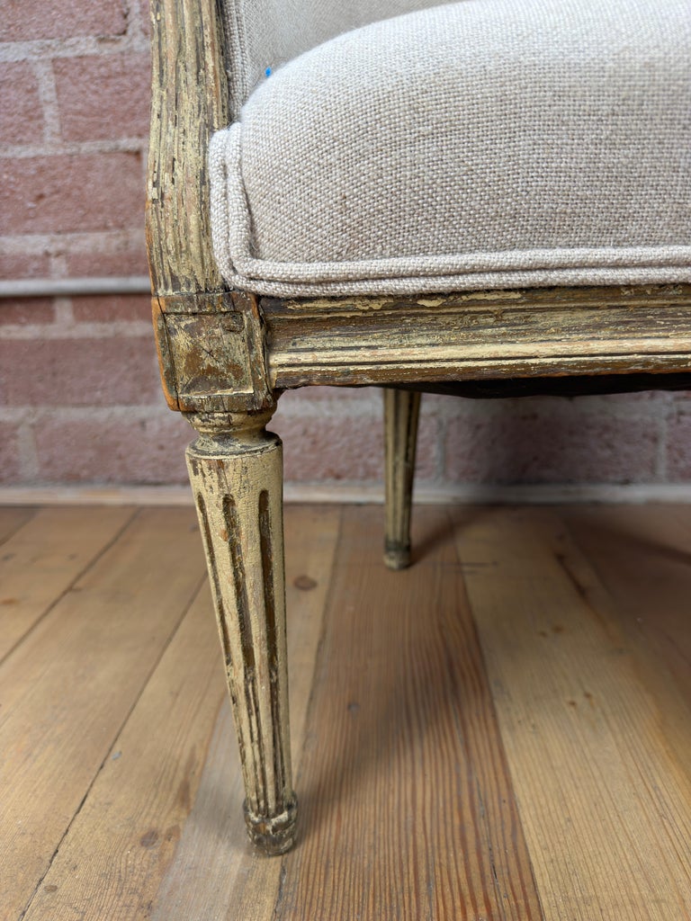 Antique French Louis XVI Petite Corbeille Vanity Chair