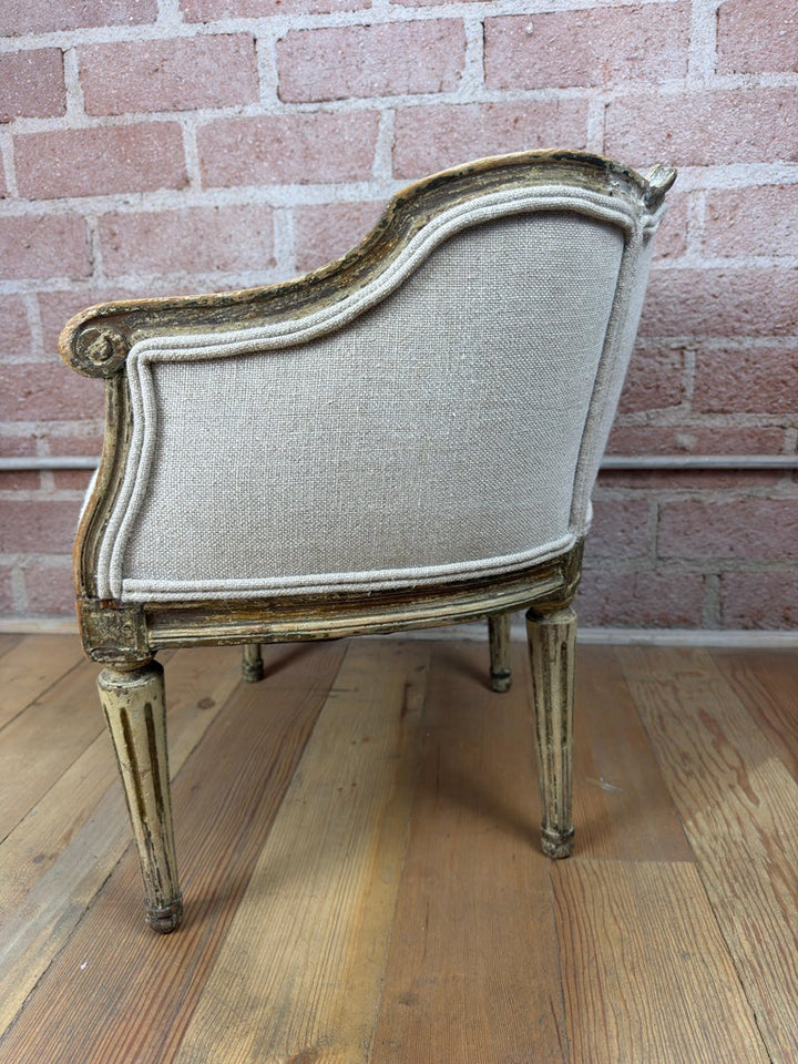Antique French Louis XVI Petite Corbeille Vanity Chair
