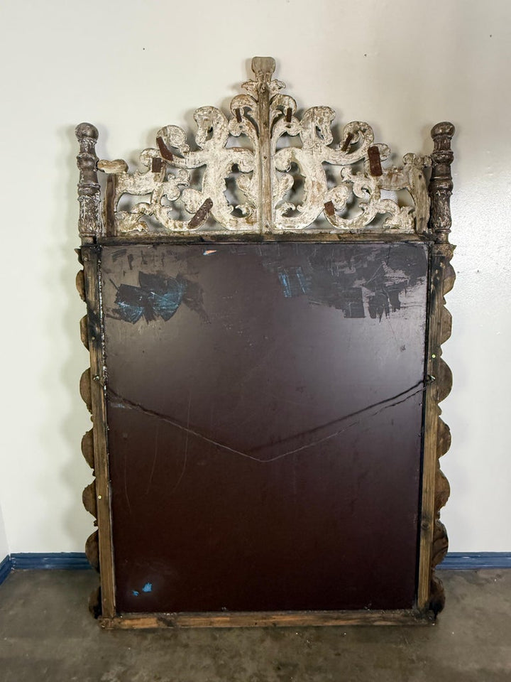 Italian Carved Silvered Mirror