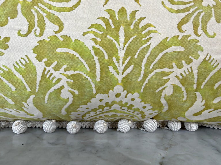 Pair of Mariano Fortuny Pillows - with Designer Pom-Pom Trim