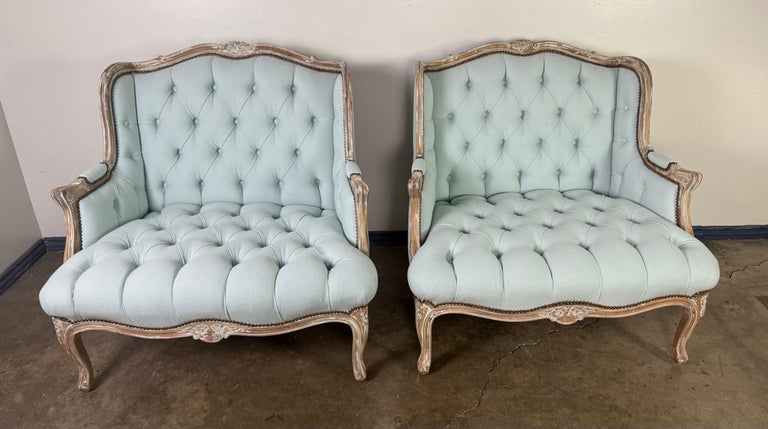 Pair of Louis XV Style French Bergères