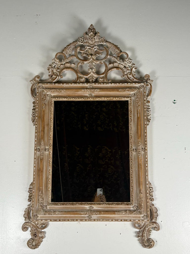 Large Carved and Painted Italian Rococo-Style Mirror