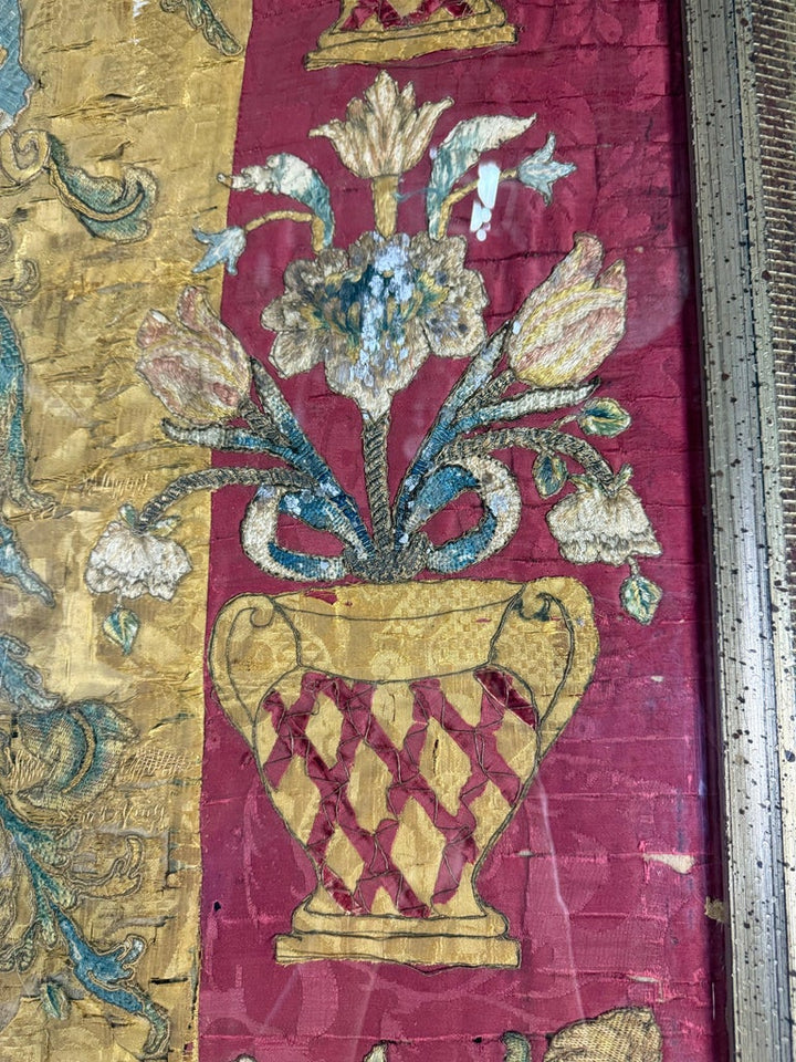 Antique Continental Ecclesiastical Embroidered Textile, 17th–18th Century