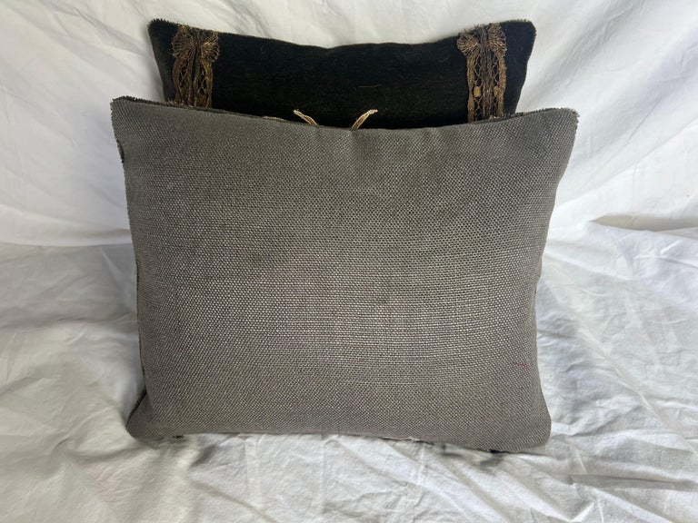 Pair of Metallic Appliqued Velvet Pillows by MLA