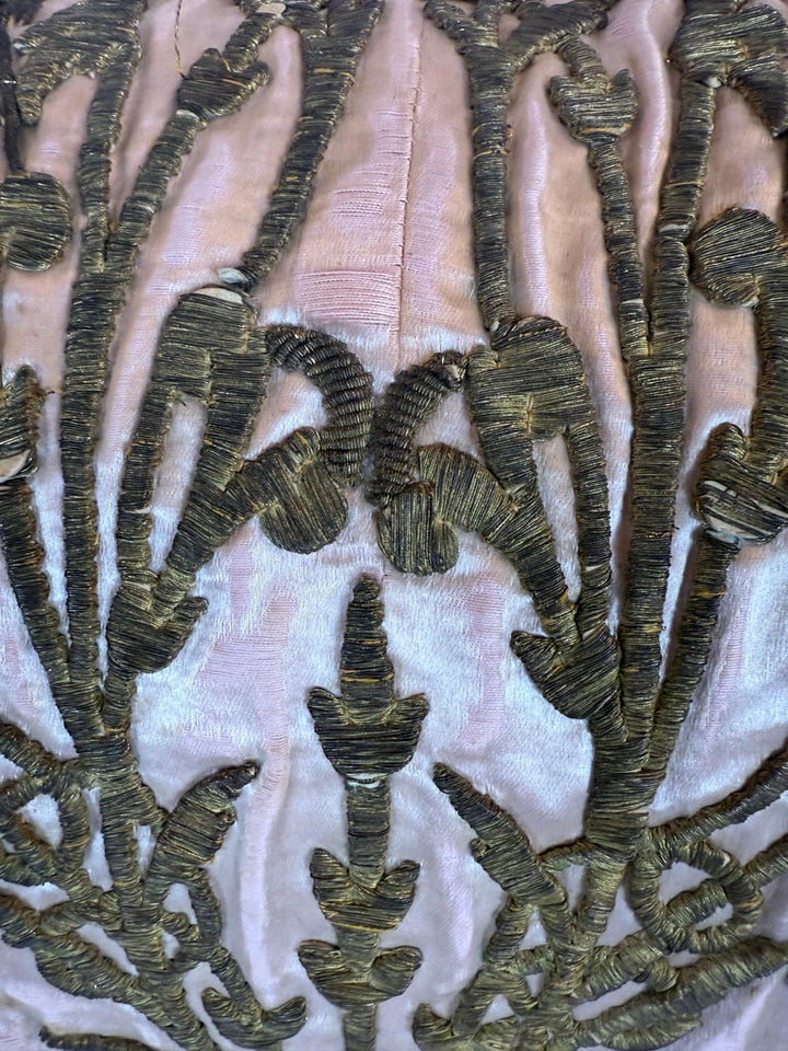 19th C. Metallic Embroidered Pillow by MLA