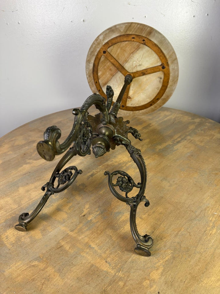 19th C. Bronze Table w/ Onyx Top