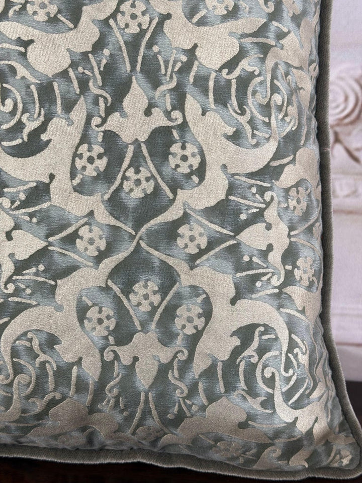 Pair Of Authentic Venetian Oneiroi Patterned Fortuny Pillows