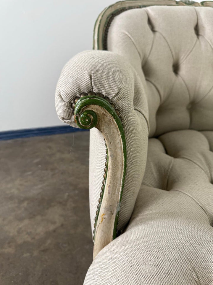 French Louis XV Style Tufted Chaise Lounge
