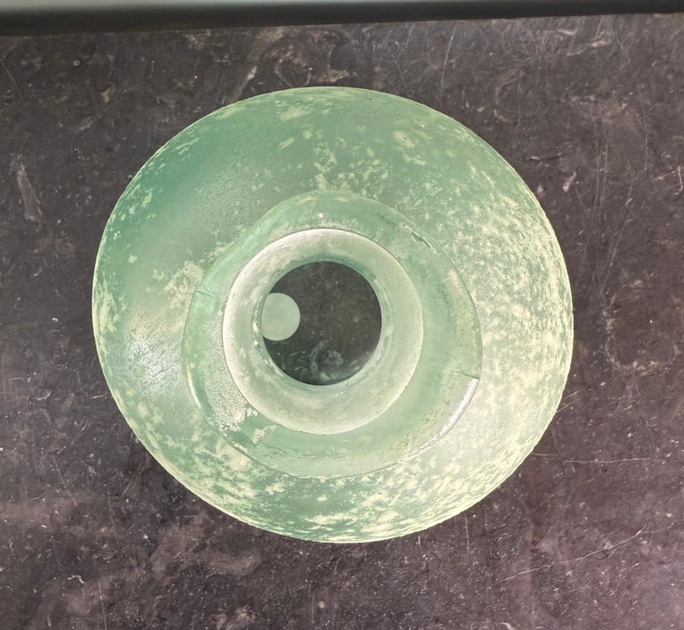 Spanish Seafoam Hand-Blown Glass Vase, Weathered Finish