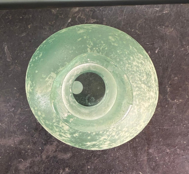 Spanish Seafoam Hand-Blown Glass Vase, Weathered Finish