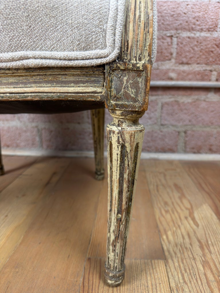 Antique French Louis XVI Petite Corbeille Vanity Chair