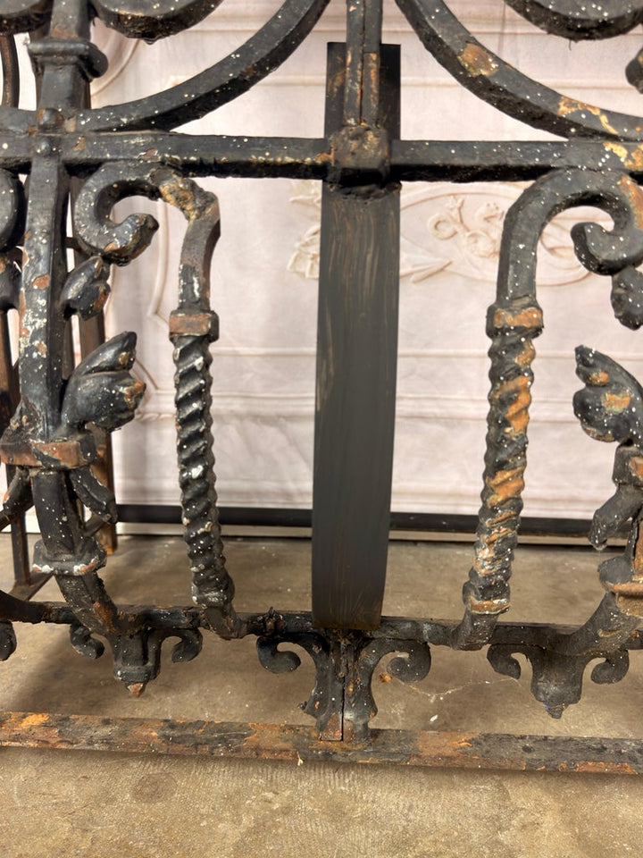 Antique French Console Table, Wrought Iron &amp; Marble, Circa 1880
