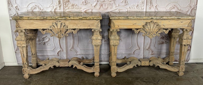 Pair of French Baroque Louis XIV Style Console Tables