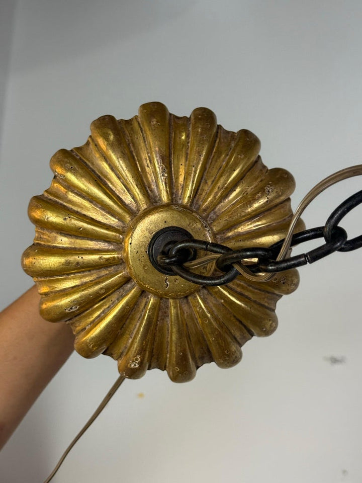 Paul Ferrante Gilt and Iron Six-Light Chandelier, 20th Century