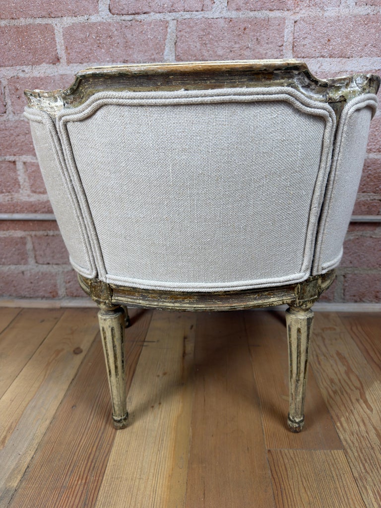 Antique French Louis XVI Petite Corbeille Vanity Chair