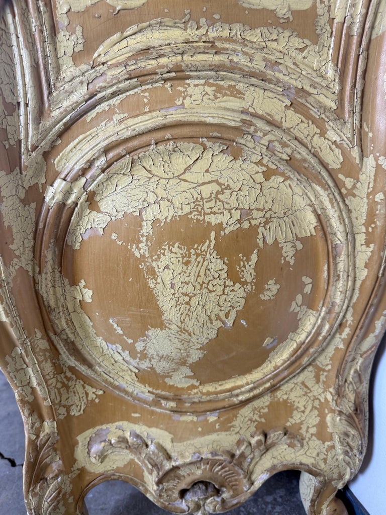 Pair of Louis XV–Style Painted Bombe Commodes with Carved Rococo Ornament