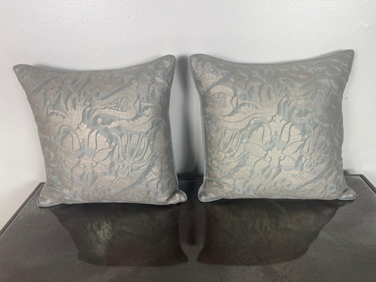 Elegant Fortuny Textile Pillows in Cotton and Linen, Custom Design