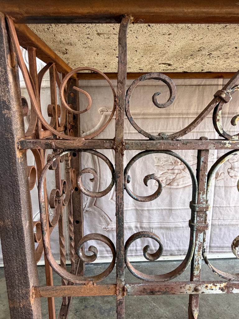 Spanish Revival Console Table - Fossilized Stone Top