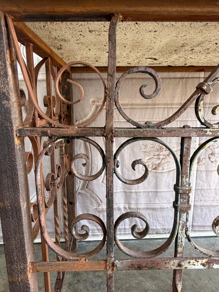 Spanish Revival Console Table - Fossilized Stone Top