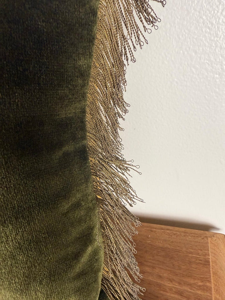 Pair of Custom Pillows with 19th-Century French Metallic Appliqués