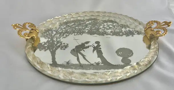 Pour Le Bain-Murano Venetian Etched Mirrored Tray