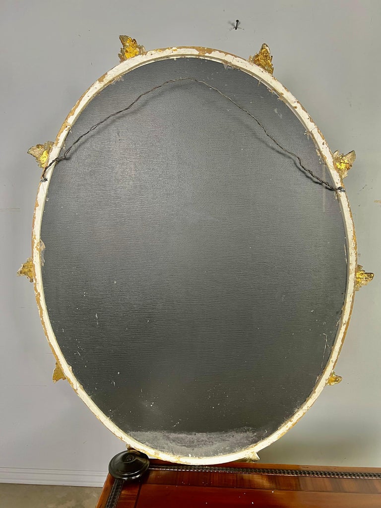 Italian Painted Mirror w/ Leaves C. 1930