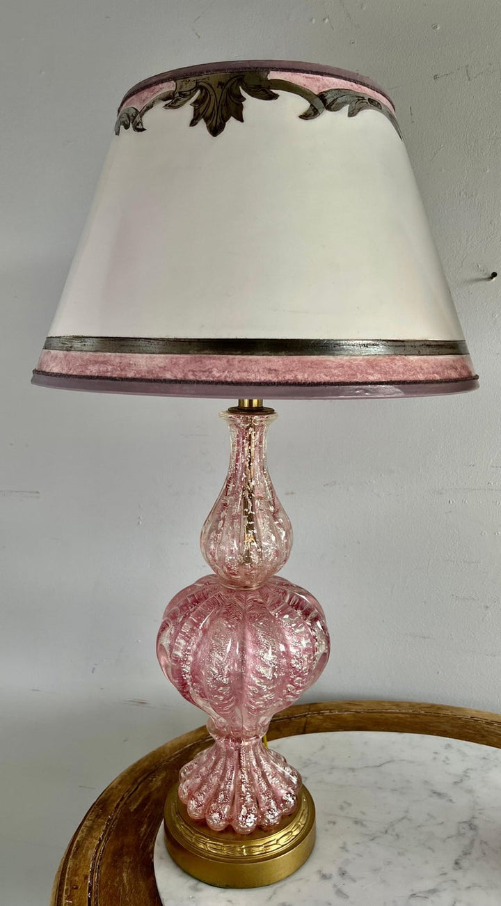 Pair of Vintage Murano Lamps w/ Parchment Shades