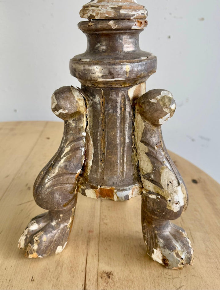 Pair of 19th Century Candlestick Lamps w/ Parchment Shades
