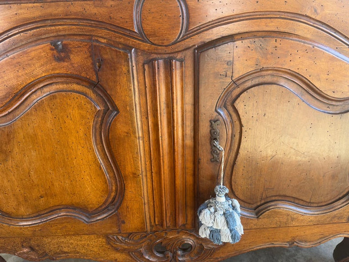18th Century French Louis XV Provincial Buffet in Solid Walnut