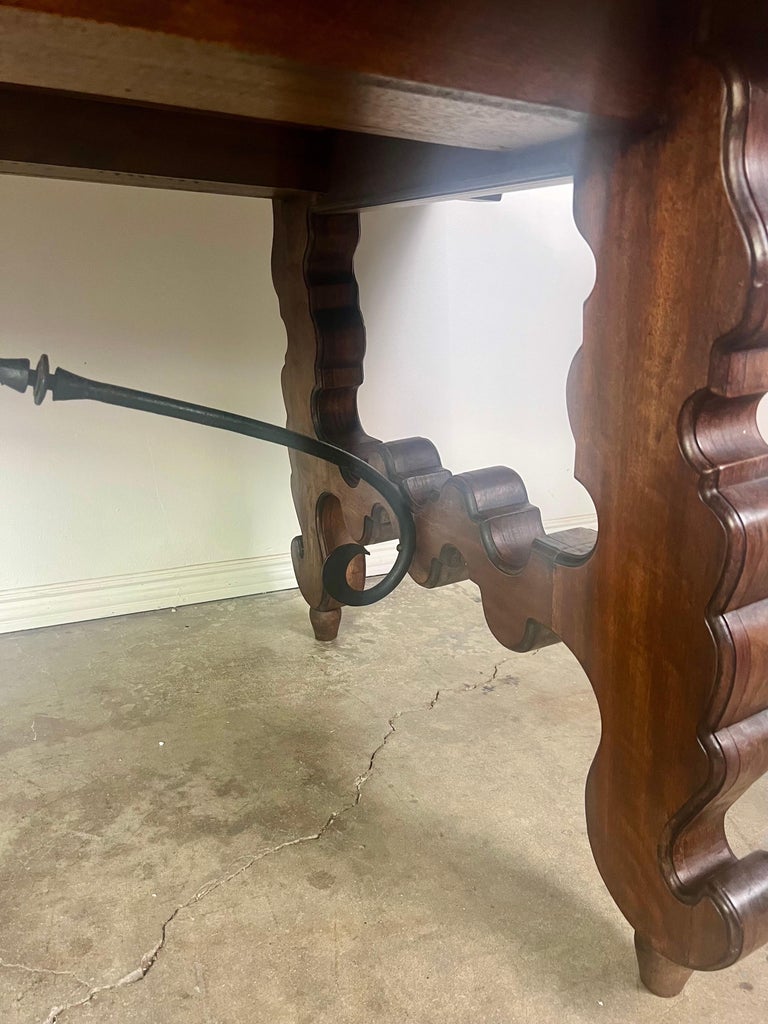 Early 20th Century Spanish Refractory Dining Table with Leaves