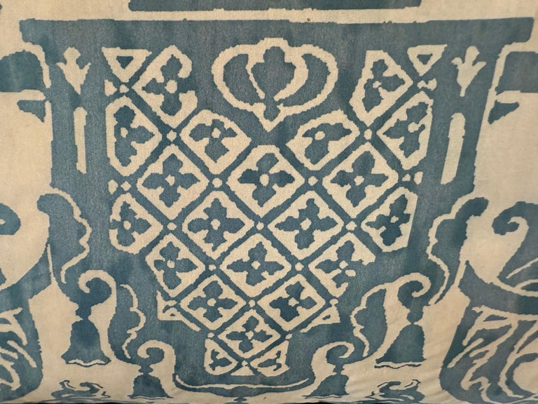 Pair of Authentic Fortuny Venetian Textile Pillows with Belgian Linen Backs