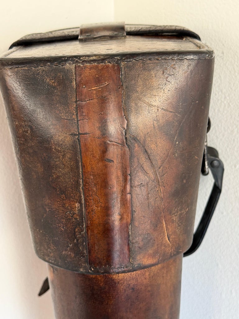 Antique 19th C. Cavalry Leather Rifle Scabbard - Original Hand-Stitched Saddle