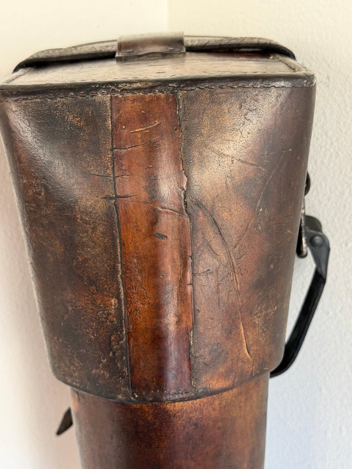 Antique 19th C. Cavalry Leather Rifle Scabbard - Original Hand-Stitched Saddle