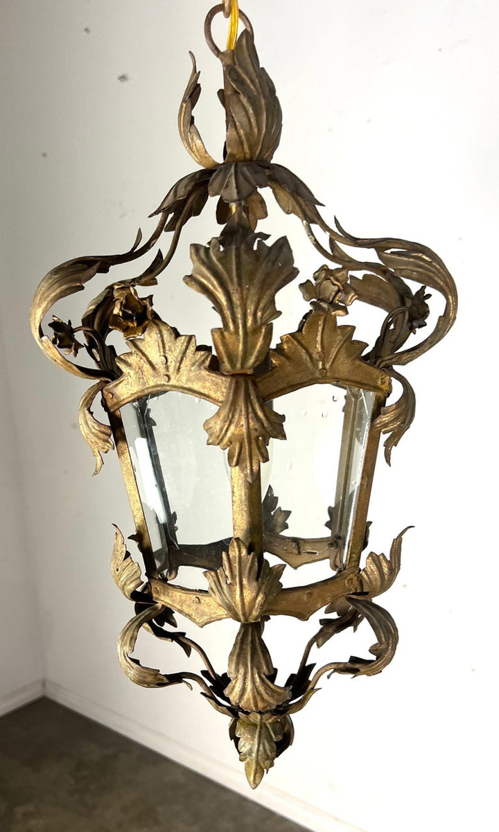 19th C. Italian Gilt Metal Tole Lantern