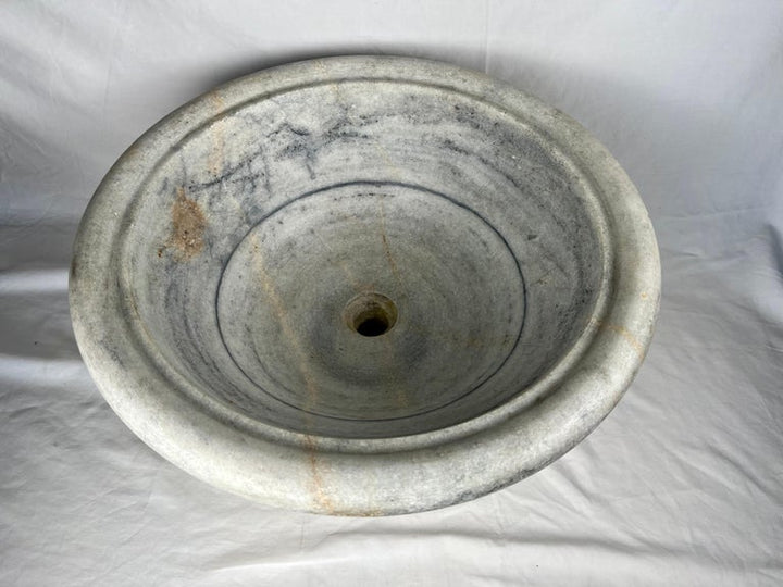 Italian Round Limestone Sink-Early 20th Century