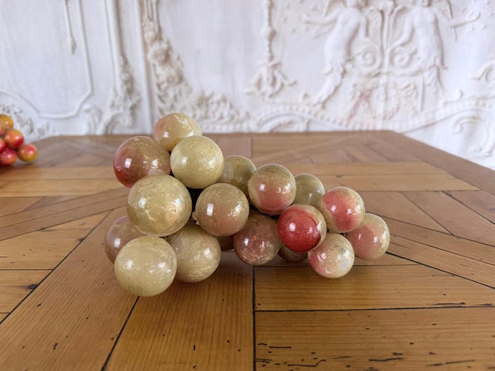 Large Vintage Italian Alabaster Grape Cluster Sculpture