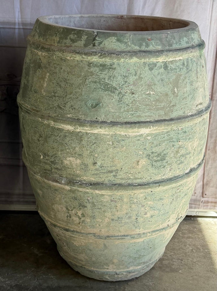Mediterranean Barrel Olive Jars, Patinated Terracotta