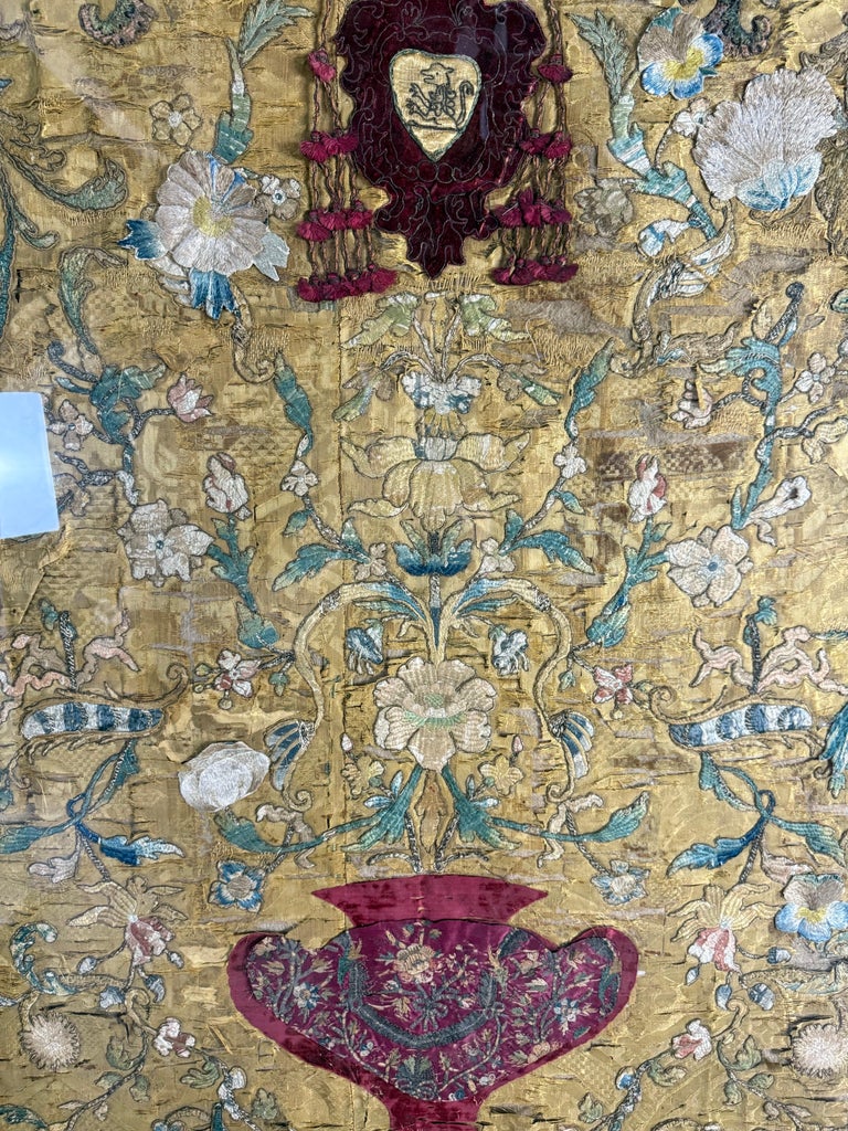 Antique Continental Ecclesiastical Embroidered Textile, 17th–18th Century